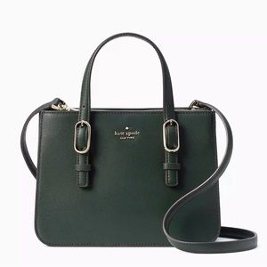 Kate Spade Connie Small Triple Gusset Satchel in Dark Green